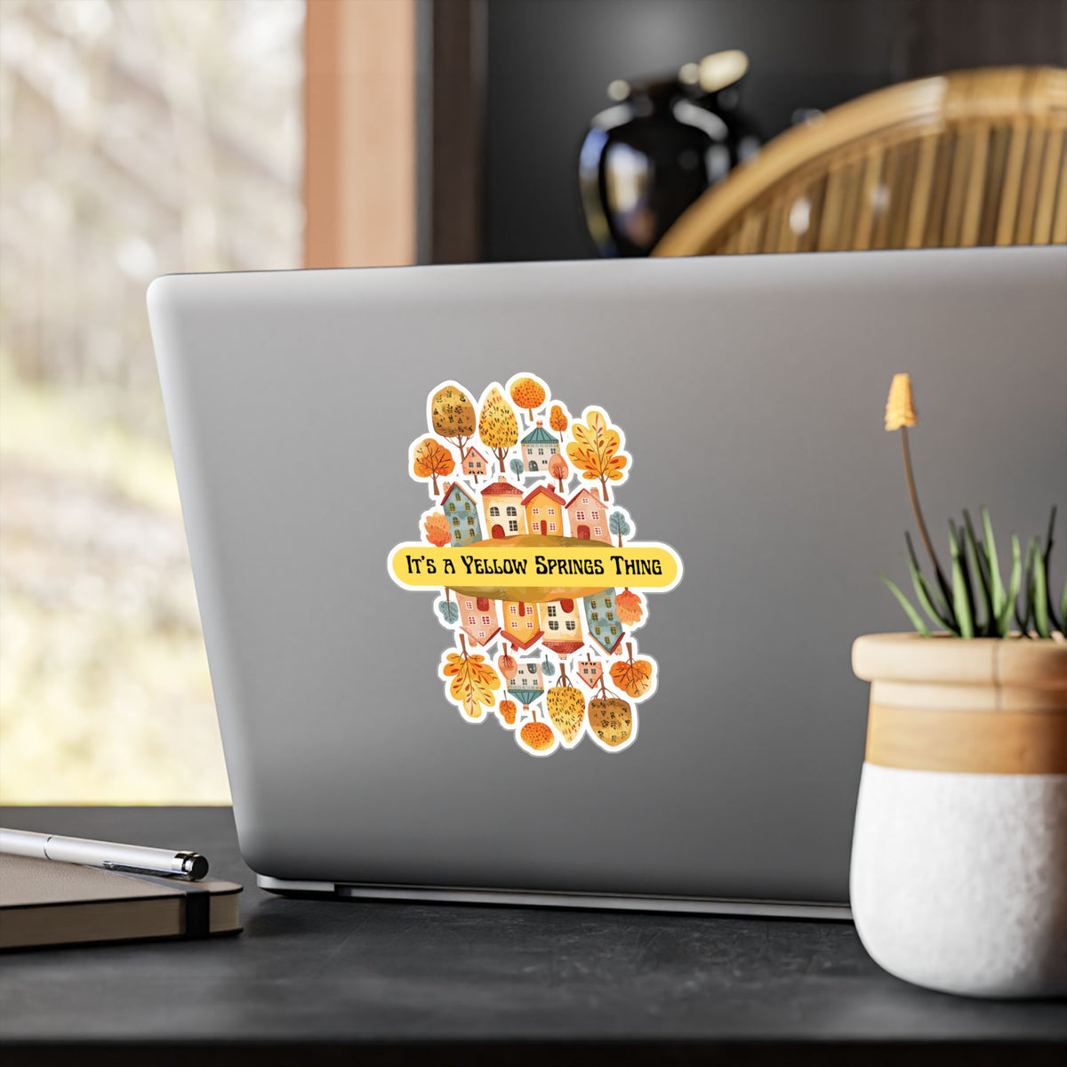 Kiss-Cut Vinyl Decal – It’s a Yellow Springs Thing Autumn Town Design