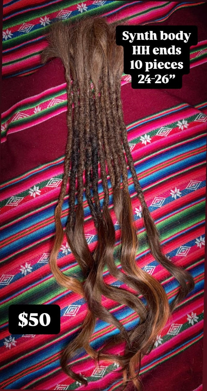 Extensions (10) - synthetic body with human hair ends
