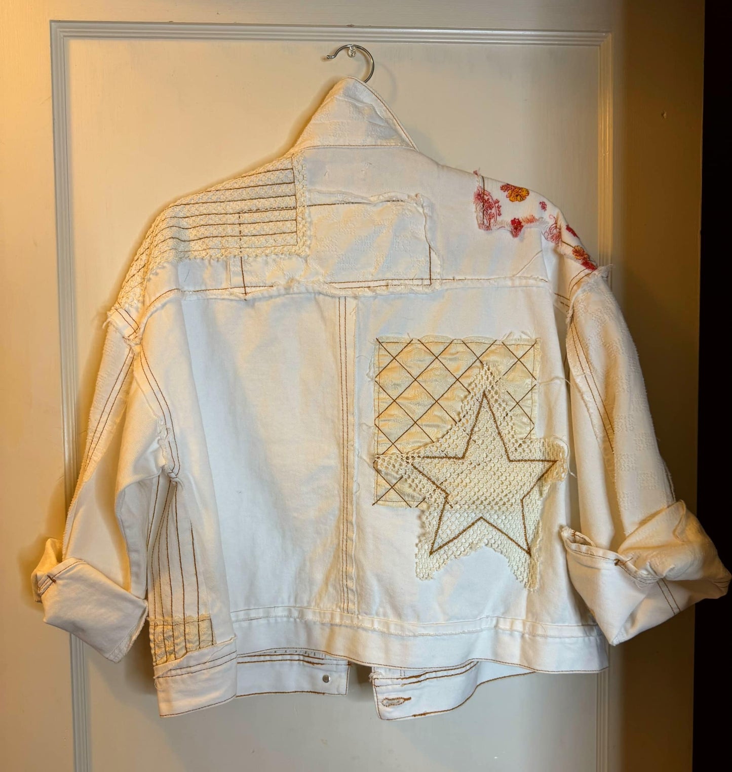 Cropped Patchwork Shirt Jacket