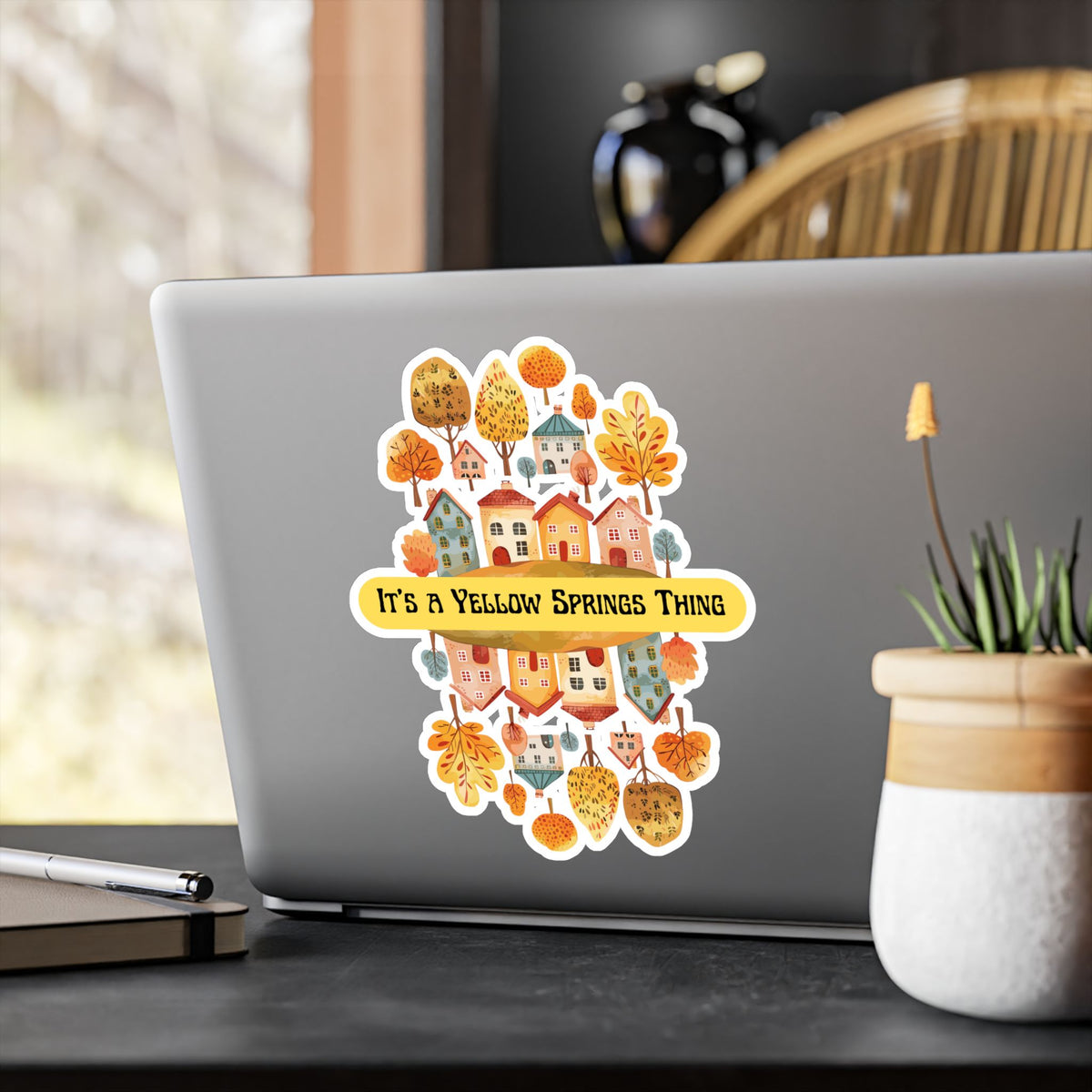 Kiss-Cut Vinyl Decal – It’s a Yellow Springs Thing Autumn Town Design