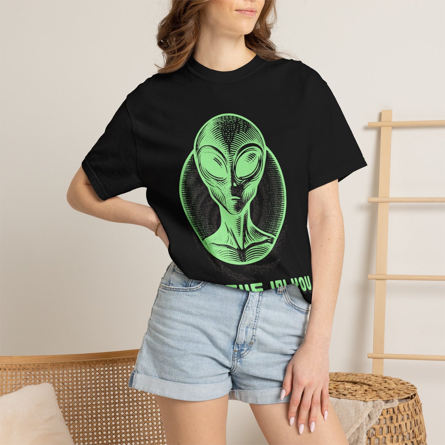 Alien Graphic T-Shirt — I Believe In You Motivational Tee