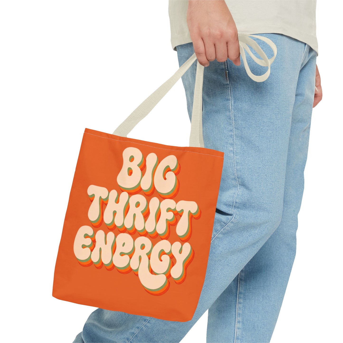 Retro "Big Thrift Energy" Tote Bag - Vintage-Inspired Reusable Shopping Tote