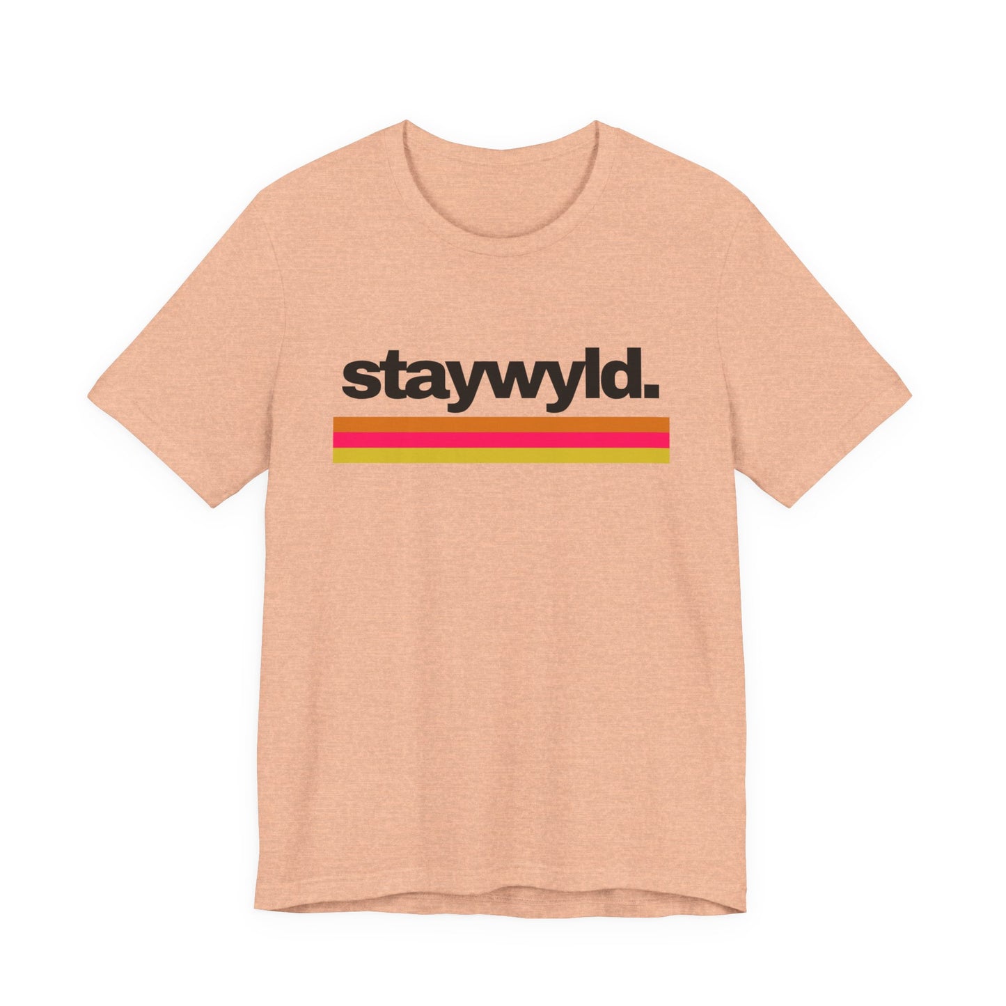 StayWyld Retro Stripe T-Shirt — Vintage-Inspired 'staywyld.' Graphic Tee