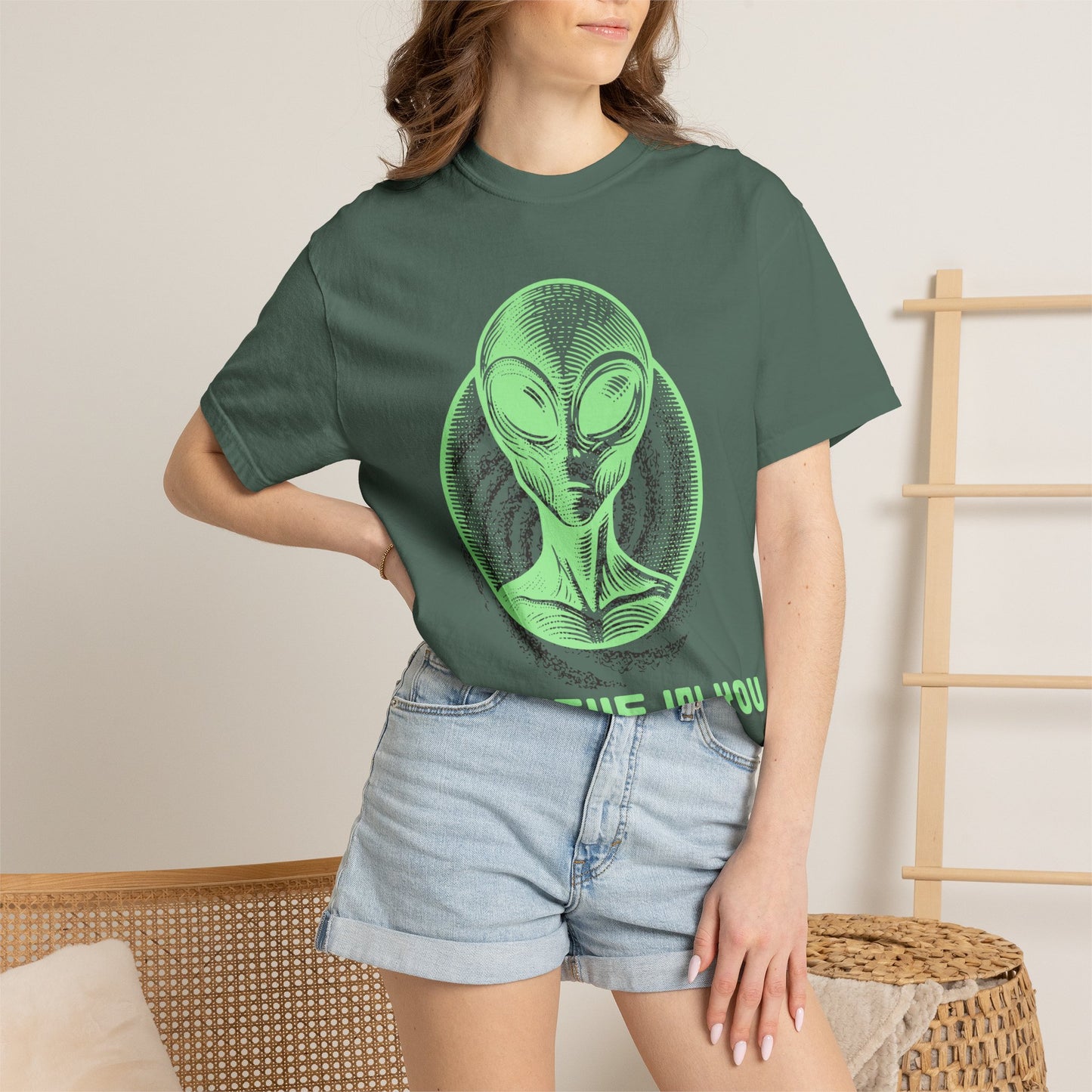 Alien Graphic T-Shirt — I Believe In You Motivational Tee
