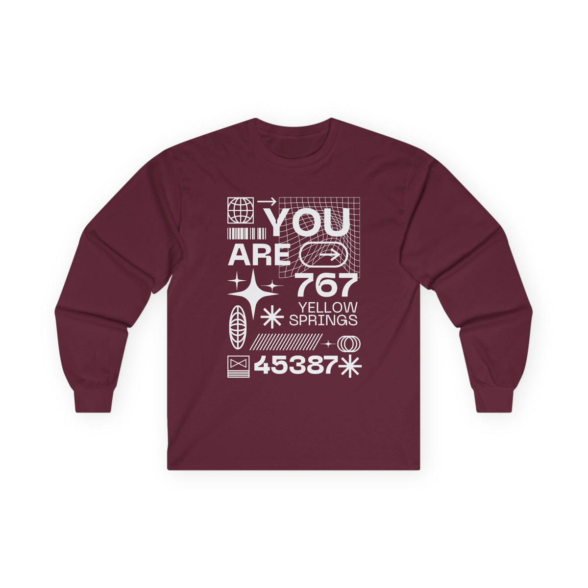 You Are Here 67 Yellow Springs Graphic Long Sleeve Tee