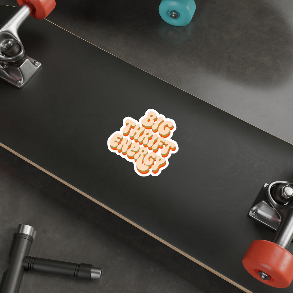 Big Thrift Energy Sticker — Retro 70s Vibe Die-Cut Sticker