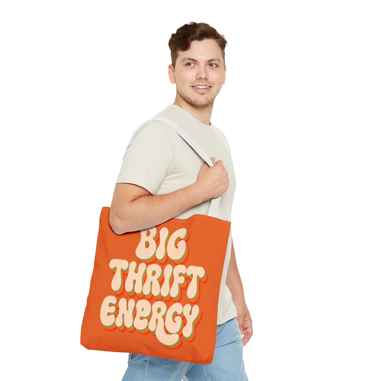 Retro "Big Thrift Energy" Tote Bag - Vintage-Inspired Reusable Shopping Tote