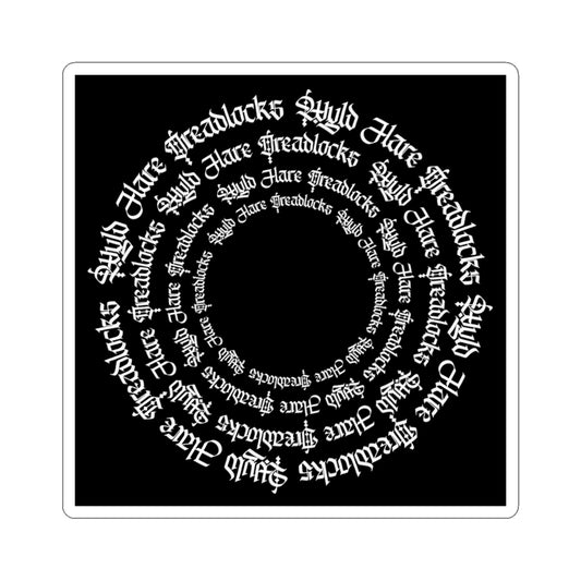 Gothic Circular Text Kiss-Cut Sticker Artwork by Paul Isenberger
