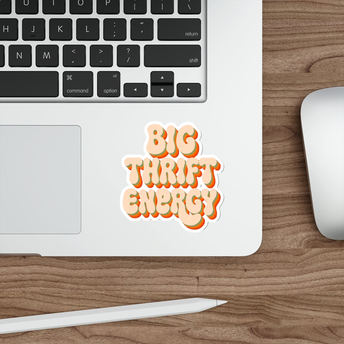 Big Thrift Energy Sticker — Retro 70s Vibe Die-Cut Sticker