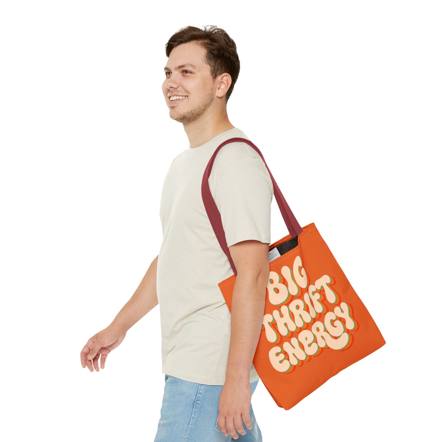 Retro "Big Thrift Energy" Tote Bag - Vintage-Inspired Reusable Shopping Tote
