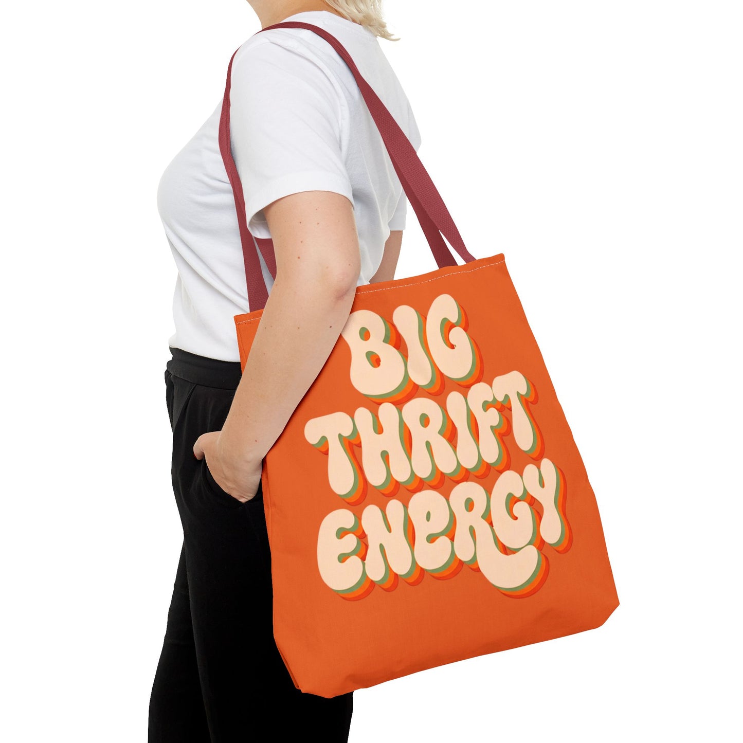 Retro "Big Thrift Energy" Tote Bag - Vintage-Inspired Reusable Shopping Tote