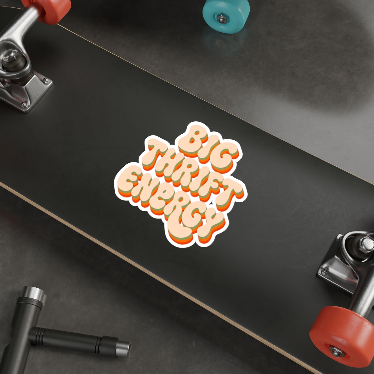 Big Thrift Energy Sticker — Retro 70s Vibe Die-Cut Sticker