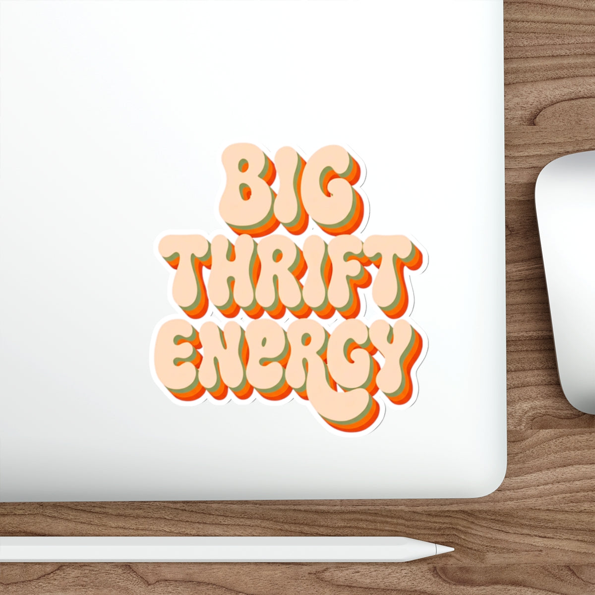 Big Thrift Energy Sticker — Retro 70s Vibe Die-Cut Sticker