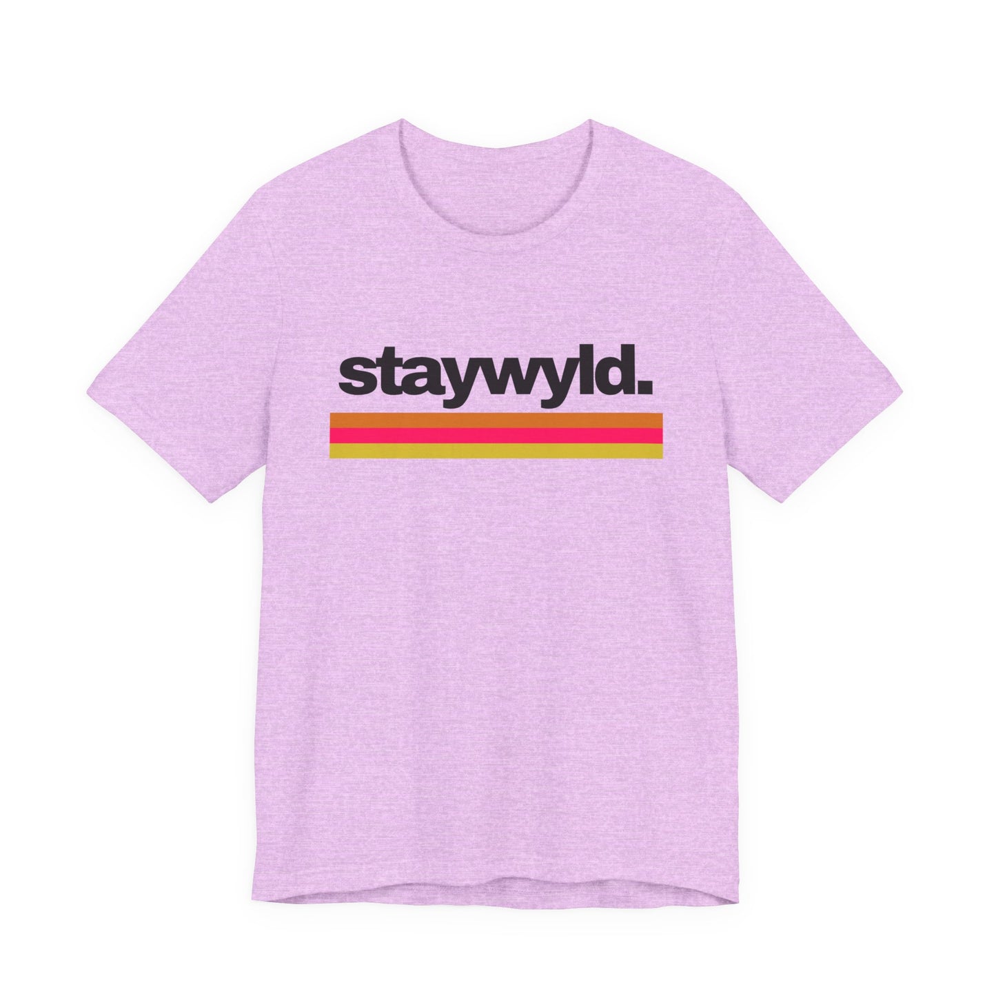 StayWyld Retro Stripe T-Shirt — Vintage-Inspired 'staywyld.' Graphic Tee