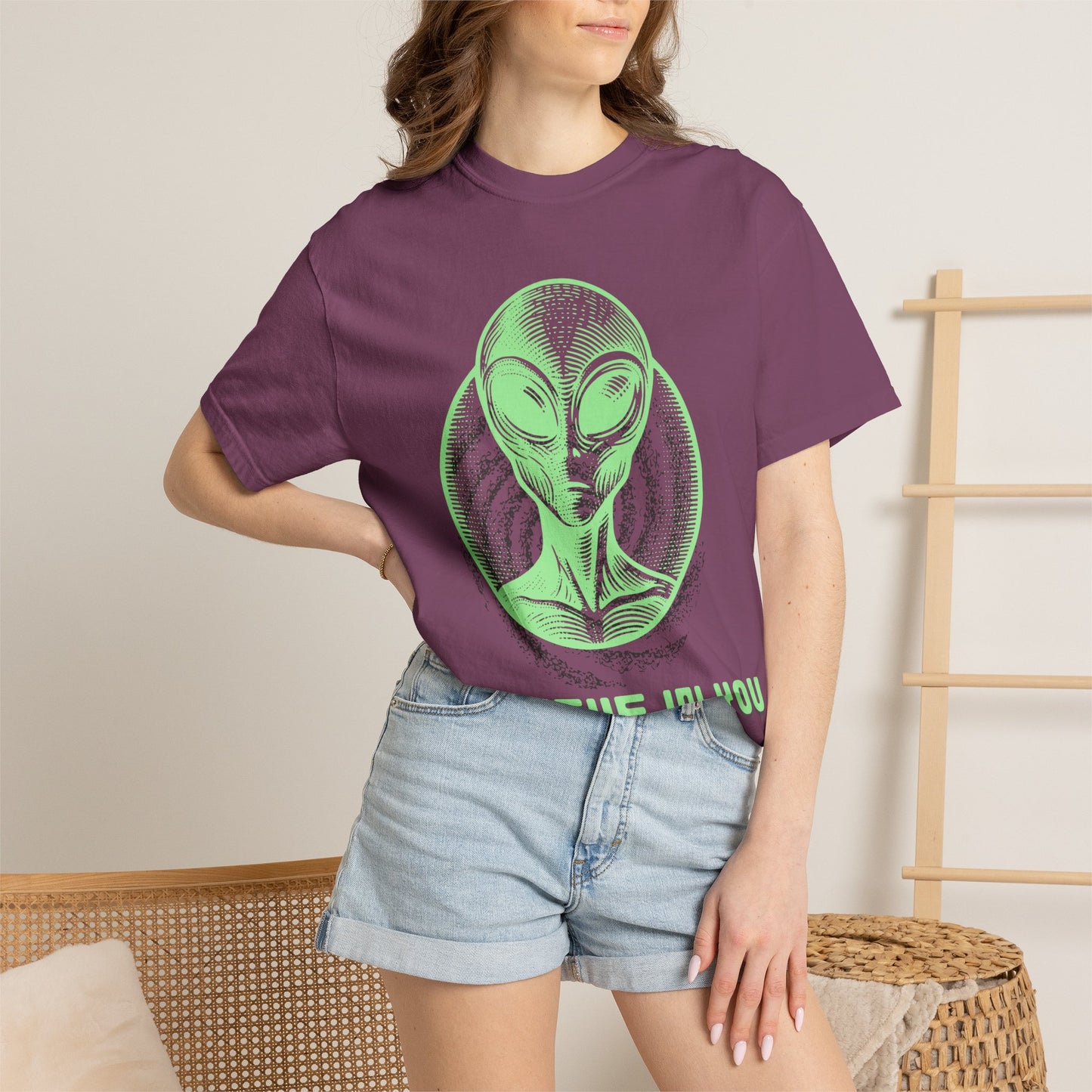 Alien Graphic T-Shirt — I Believe In You Motivational Tee