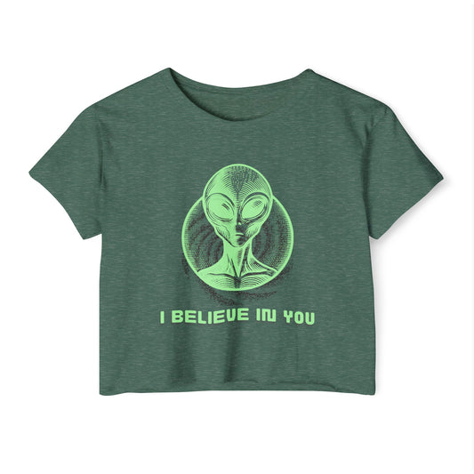 Alien "I Believe In You" Crop Top