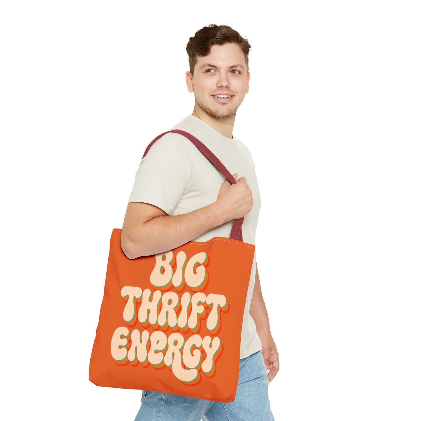 Retro "Big Thrift Energy" Tote Bag - Vintage-Inspired Reusable Shopping Tote
