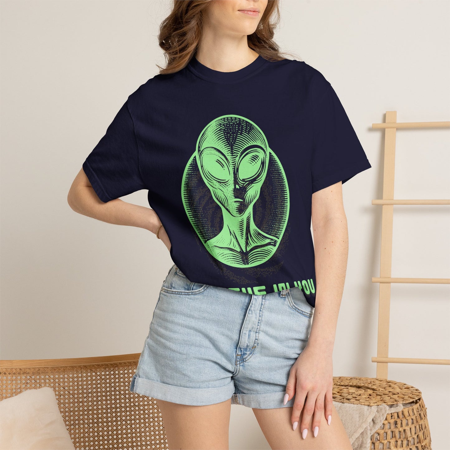 Alien Graphic T-Shirt — I Believe In You Motivational Tee