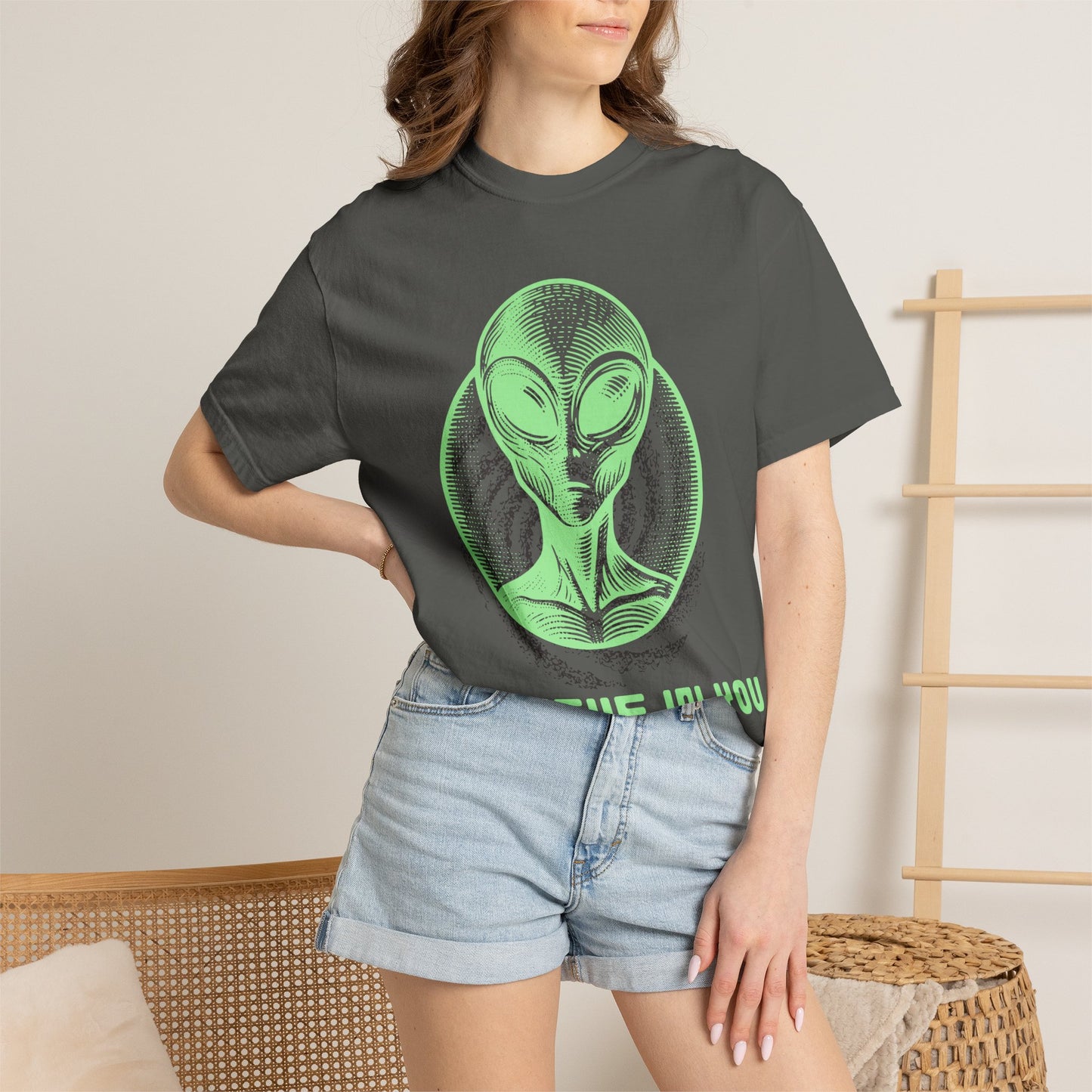 Alien Graphic T-Shirt — I Believe In You Motivational Tee