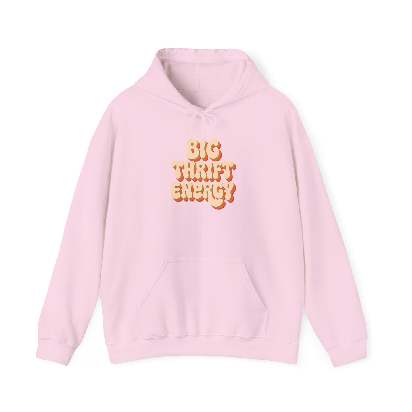 Hoodie — "Big Thrift Energy" Retro Graphic Hooded Sweatshirt