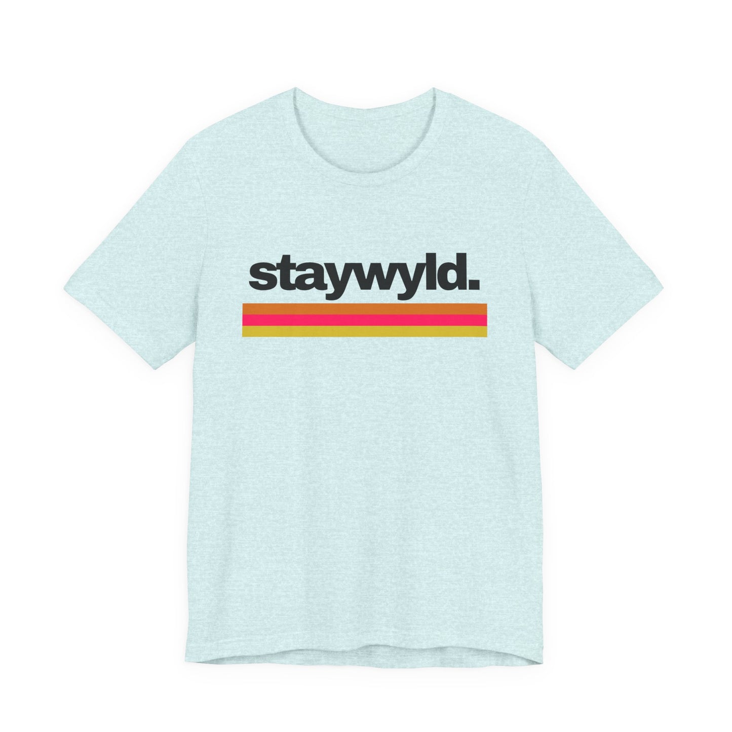 StayWyld Retro Stripe T-Shirt — Vintage-Inspired 'staywyld.' Graphic Tee