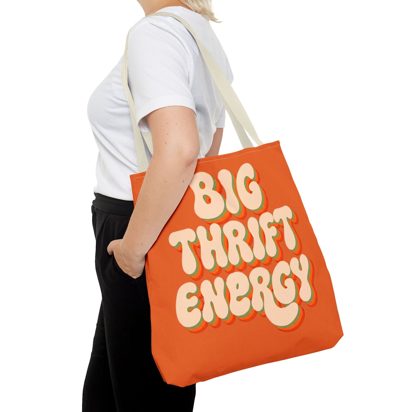 Retro "Big Thrift Energy" Tote Bag - Vintage-Inspired Reusable Shopping Tote