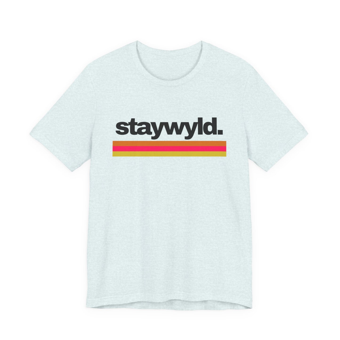 StayWyld Retro Stripe T-Shirt — Vintage-Inspired 'staywyld.' Graphic Tee