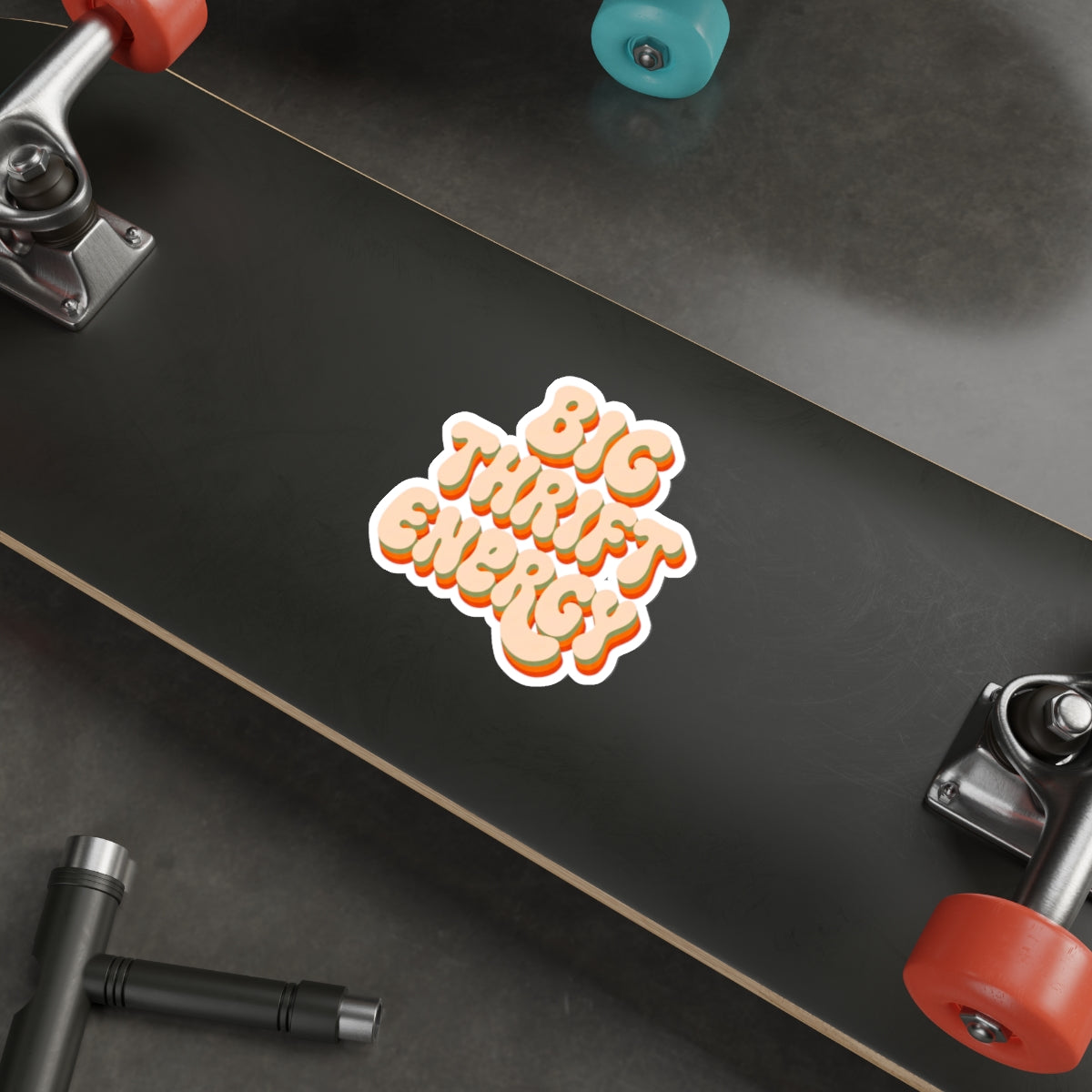 Big Thrift Energy Sticker — Retro 70s Vibe Die-Cut Sticker