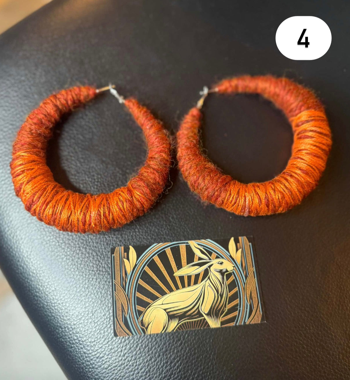 Large Fiber Hoop Earrings by Wyld Mama Art