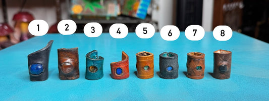 Vargparla Stone Inlay Leather Cuffs - Small #1