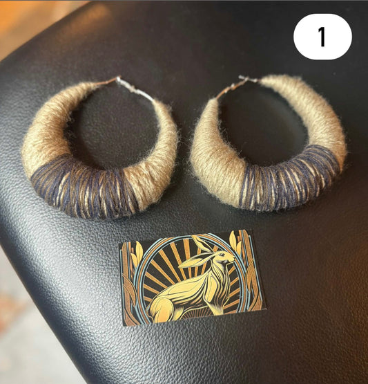 Large Fiber Hoop Earrings by Wyld Mama Art