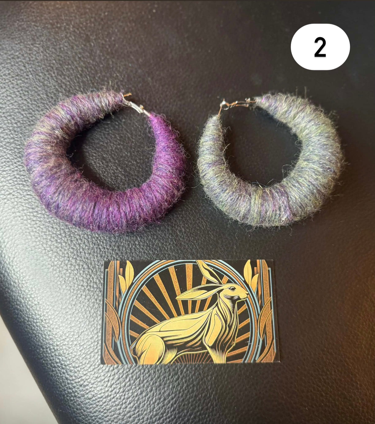 Large Fiber Hoop Earrings by Wyld Mama Art