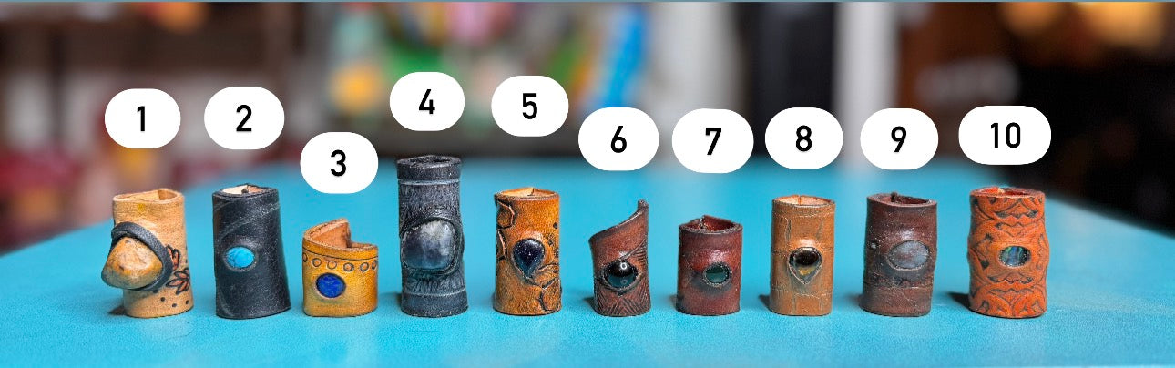 Vargparla Stone Inlay Leather Cuffs - Medium #1