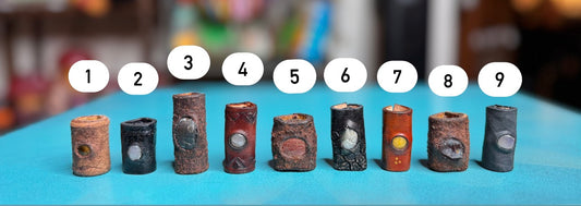 Vargparla Stone Inlay Leather Cuffs - Small #2