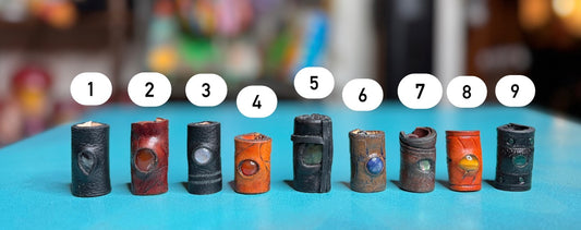 Vargparla Stone Inlay Leather Cuffs - Small #3