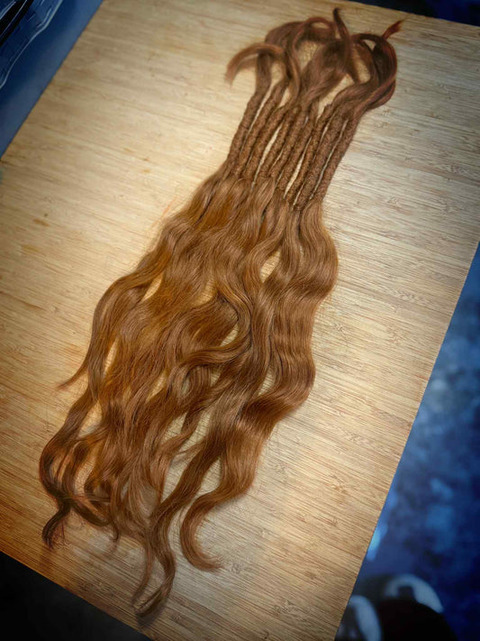 Extensions (9) - Human Hair, weft-in extra luxury ends - Auburn/copper