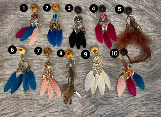 Feather beads (pendant style)